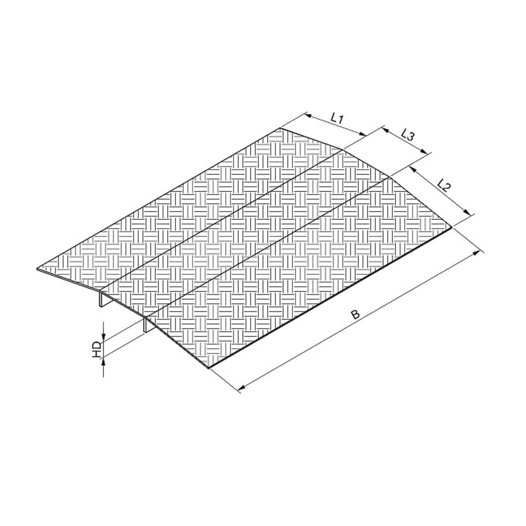 Pomost progowy, nośność 300 kg, szer. x dł. 700 x 500 mm Zdjęcie produktu nr 4: Pomost progowy, nośność 300 kg, szer. x dł. 700 x 500 mm