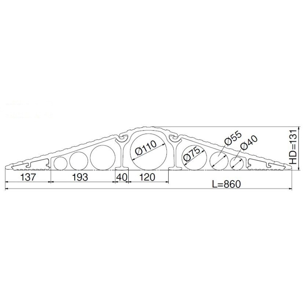 Zdjęcie produktu nr 2: Pomost przejezdny do kabli, nośność 7 000 kg, długość 860 mm