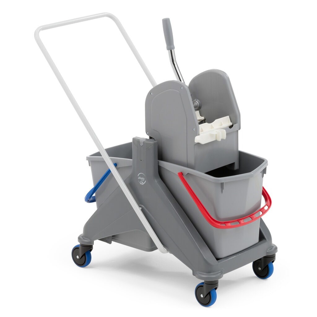 Profesjonalny zestaw wózka do sprzątania Steinbock®, zestaw z podwójnym wiadrem 2 x 15 l, 5 x mop bawełniany 500 mm, 2-częściowy chromowany drążek, składany uchwyt, 2 x ściereczka z mikrofazy i urządzenie do czyszczenia okien Zdjęcie produktu nr 7: Profesjonalny zestaw wózka do sprzątania Steinbock®, zestaw z podwójnym wiadrem 2 x 15 l, 5 x mop bawełniany 500 mm, 2-częściowy chromowany drążek, składany uchwyt, 2 x ściereczka z mikrofazy i urządzenie do czyszczenia okien