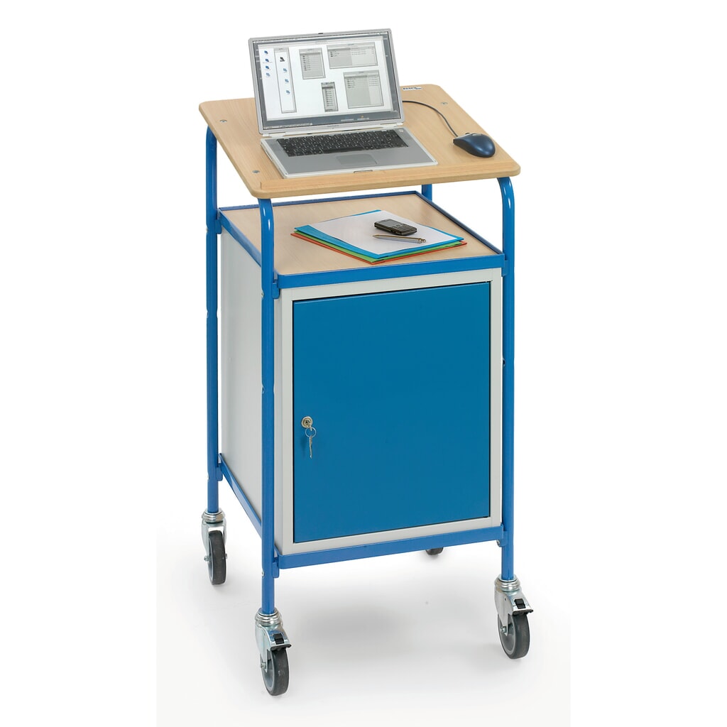 fetra® Mobilna pulpit Premium z szafką, 1 półką nieruchomą i 2 regulowanymi Zdjęcie produktu nr 3: fetra® Mobilna pulpit Premium z szafką, 1 półką nieruchomą i 2 regulowanymi