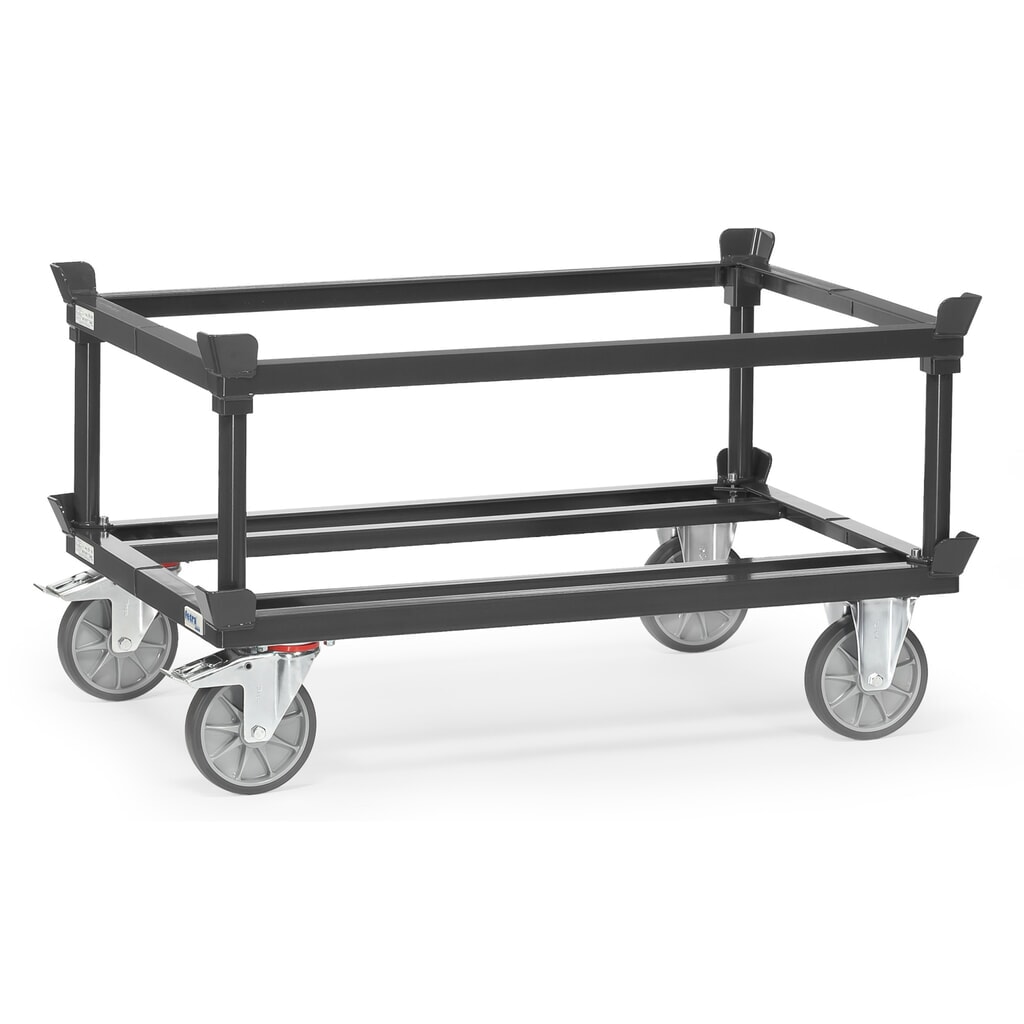 Rama nakładana do podwozia paletowego fetra®, wys. x szer. x gł. 370 x 1210 x 810 mm, kolor antracytowy szary Zdjęcie produktu nr 3: Rama nakładana do podwozia paletowego fetra®, wys. x szer. x gł. 370 x 1210 x 810 mm, kolor antracytowy szary
