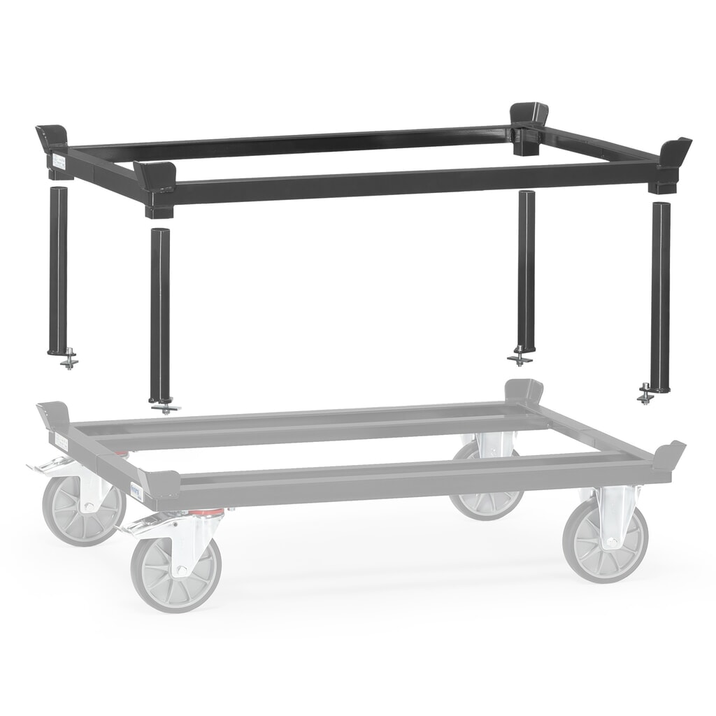 Zdjęcie produktu nr 4: Rama nakładana do podwozia paletowego fetra®, wys. x szer. x gł. 370 x 1210 x 810 mm, kolor antracytowy szary