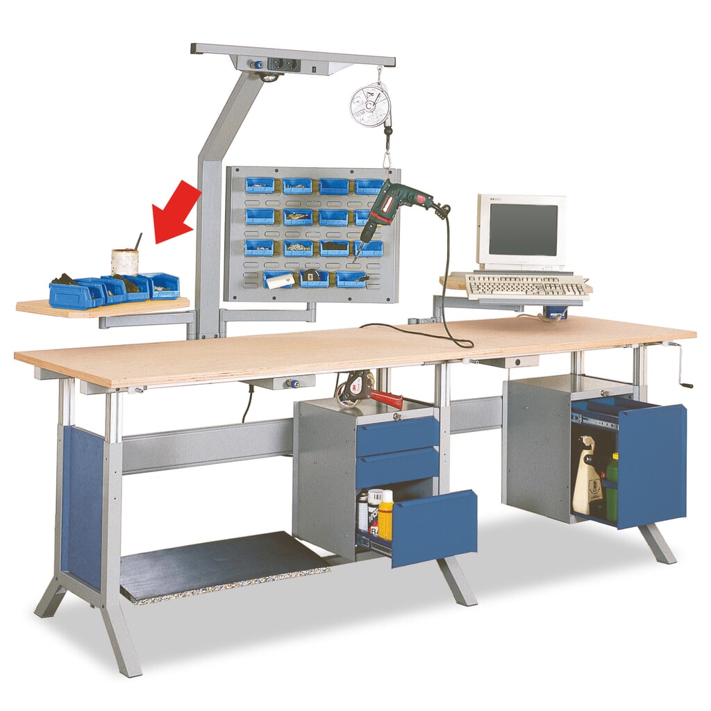 Zdjęcie produktu: Ramię obrotowe z płytą nośną do stołu roboczego Bedrunka+Hirth, szer. x gł. 600 x 350 mm