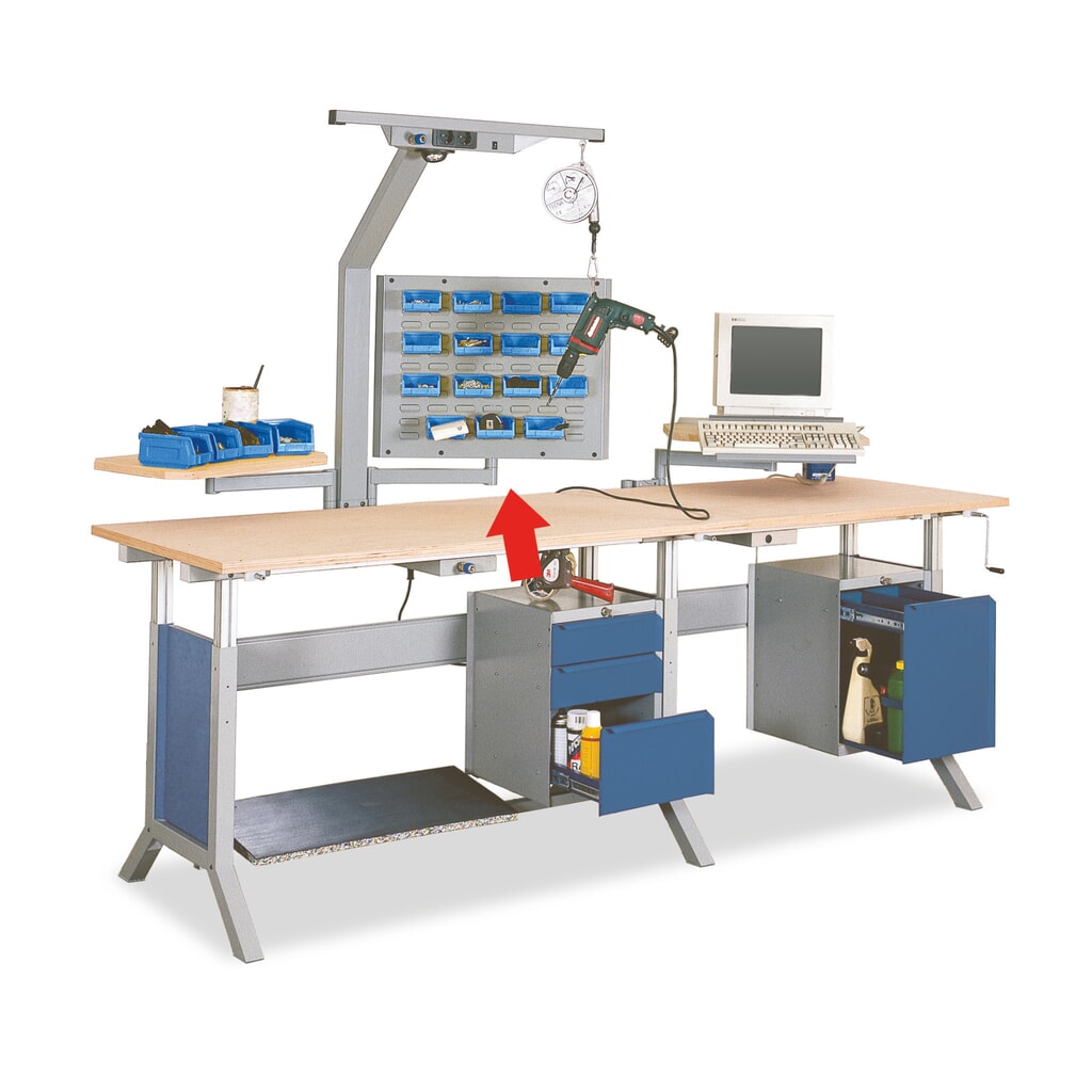 Ramię obrotowe z połączeniem ścian perforowanych oraz szczelinowych do stołu roboczego Bedrunka+Hirth, szer. x gł. 600 x 40 mm Zdjęcie produktu: Ramię obrotowe z połączeniem ścian perforowanych oraz szczelinowych do stołu roboczego Bedrunka+Hirth, szer. x gł. 600 x 40 mm