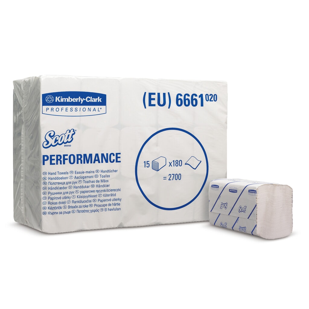 Ręczniki SCOTT® do dozownika ręczników Kimberly-Clark®, Interfold/Medium, 3.180 ręczniki, białe Zdjęcie produktu: Ręczniki SCOTT® do dozownika ręczników Kimberly-Clark®, Interfold/Medium, 3.180 ręczniki, białe