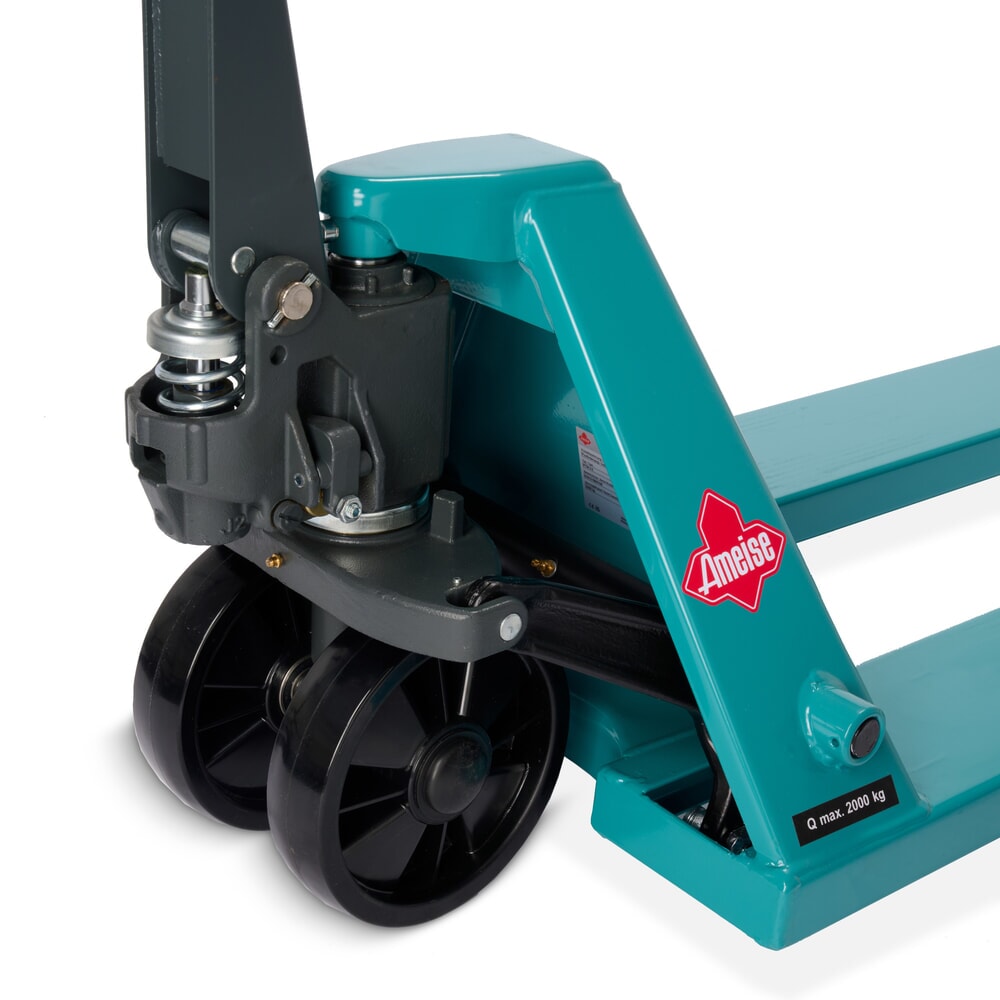 Zdjęcie produktu nr 13: Ręczny wózek paletowy Ameise® PTM 2.0, udźwig 2000 kg, długość wideł 2000 mm, poliuretan, podwójne rolki