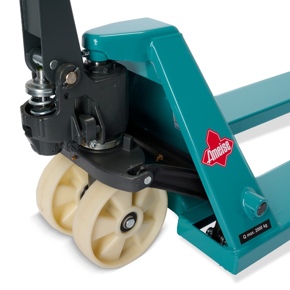 Zdjęcie produktu nr 12: Ręczny wózek paletowy Ameise® PTM 2.0, udźwig 2000 kg, długość wideł 2000 mm, nylon, podwójne rolki