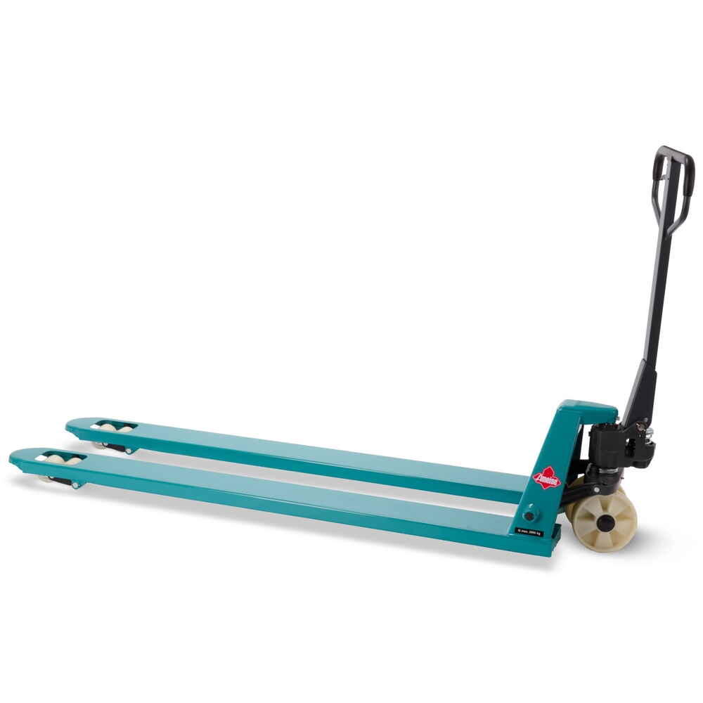 Zdjęcie produktu nr 6: Ręczny wózek paletowy Ameise® PTM 2.0, udźwig 2000 kg, długość wideł 1800 mm, nylon, podwójne rolki