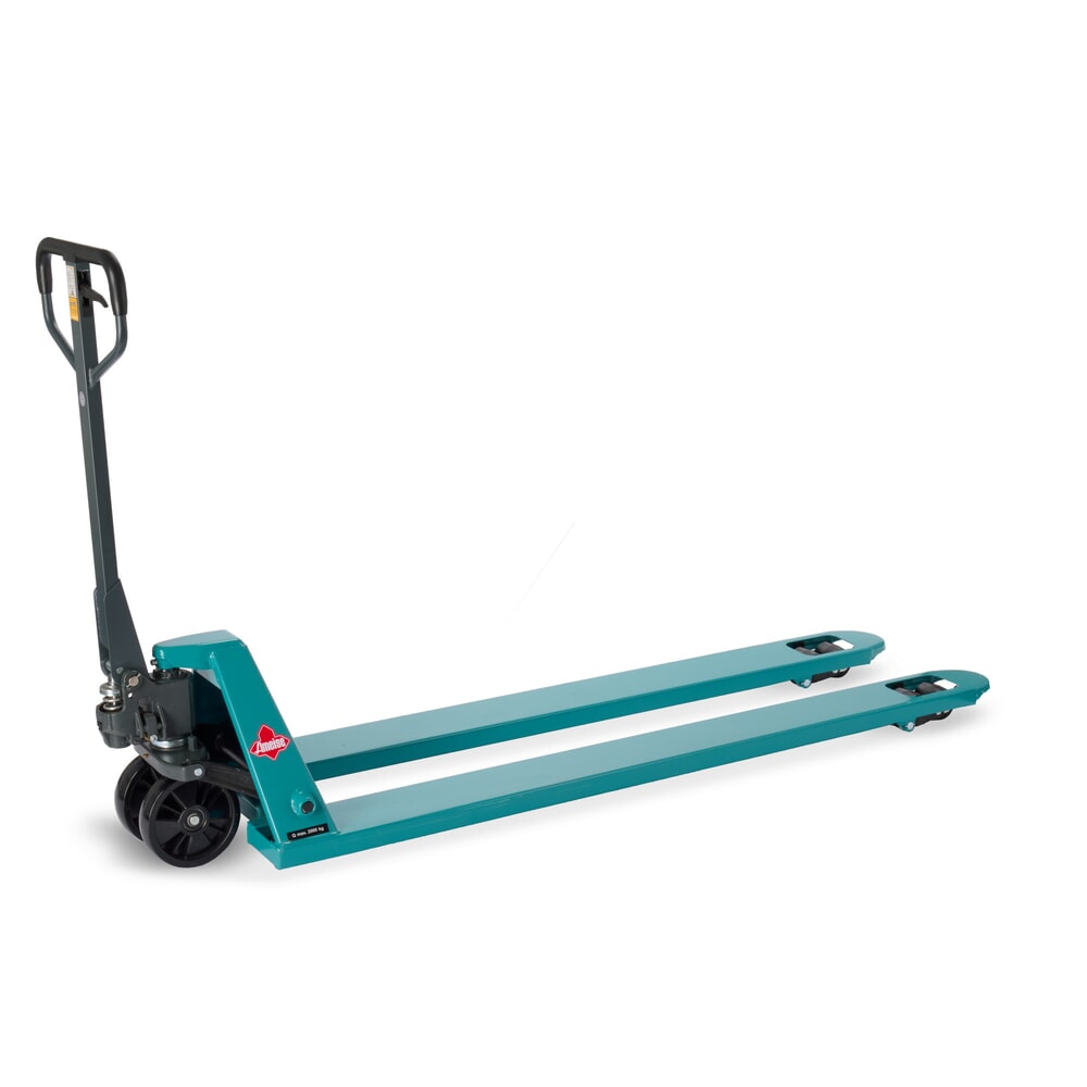 Zdjęcie produktu nr 1: Ręczny wózek paletowy Ameise® PTM 2.0, udźwig 2000 kg, długość wideł 1500 mm, nylon, podwójne rolki