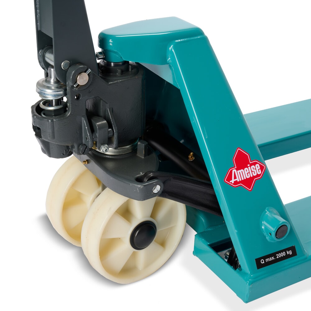 Zdjęcie produktu nr 13: Ręczny wózek paletowy Ameise® PTM 2.0, udźwig 2000 kg, długość wideł 1500 mm, nylon, podwójne rolki