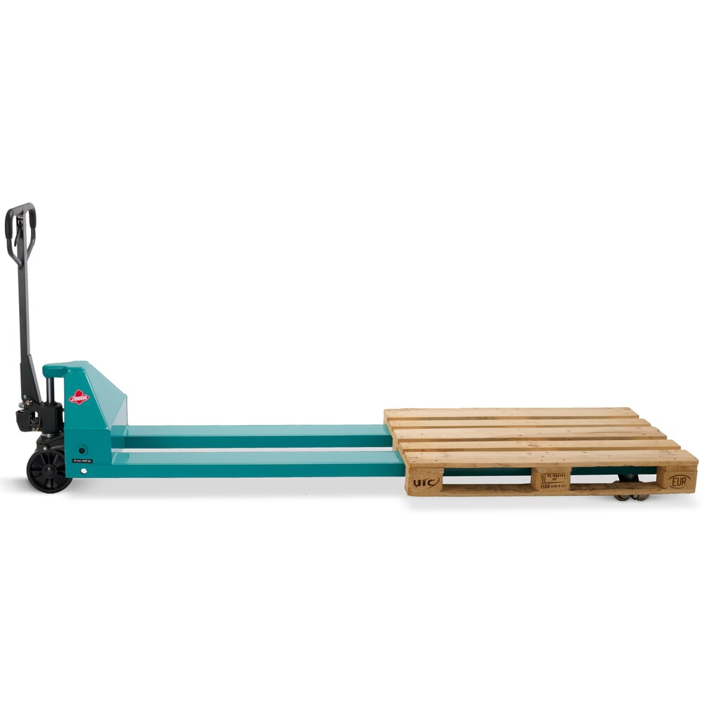 Zdjęcie produktu nr 10: Ręczny wózek paletowy Ameise® PTM 2.0, udźwig 2000 kg, długość wideł 2500 mm, poliuretan, podwójne rolki