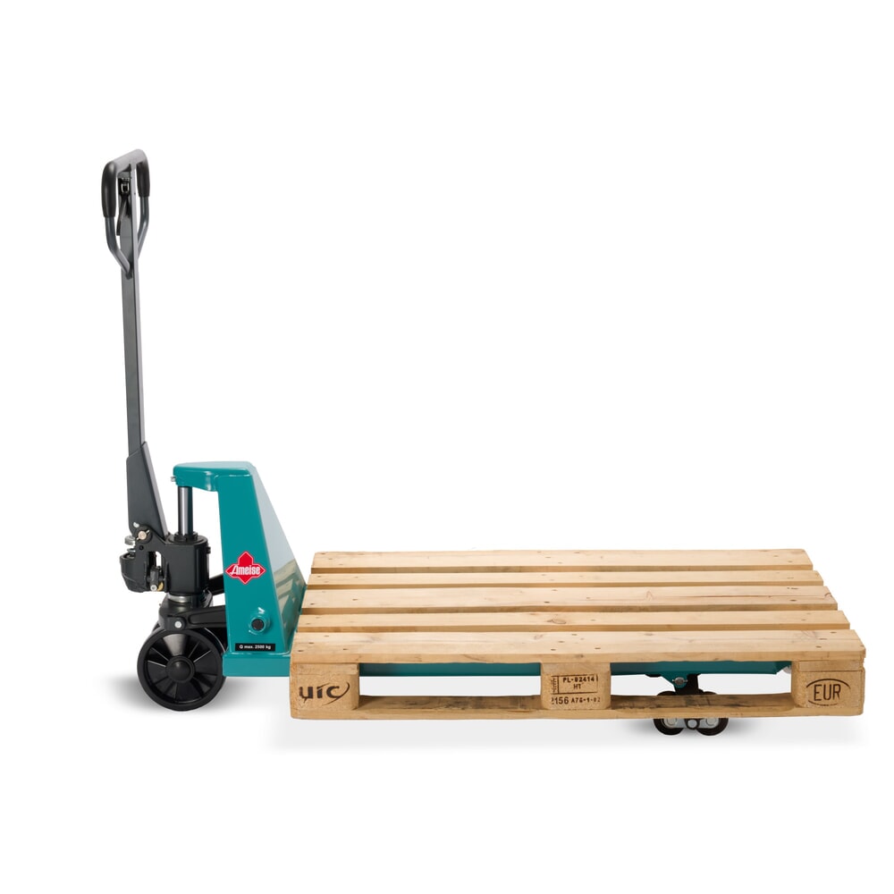 Zdjęcie produktu nr 7: Ręczny wózek paletowy Ameise® PTM 2.5, udźwig 2500 kg, długość wideł 1150 mm, poliuretan, podwójne rolki