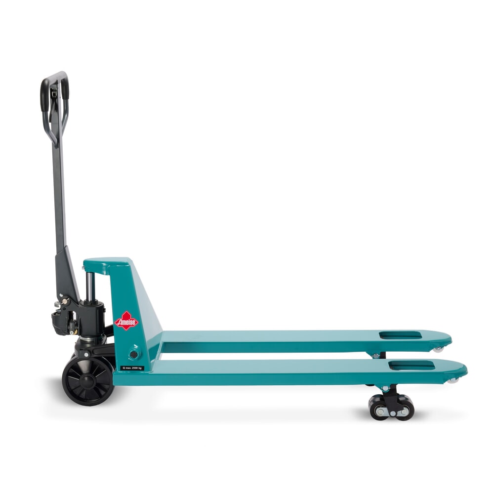 Zdjęcie produktu nr 8: Ręczny wózek paletowy Ameise® PTM 2.5, udźwig 2500 kg, długość wideł 1150 mm, poliuretan, podwójne rolki