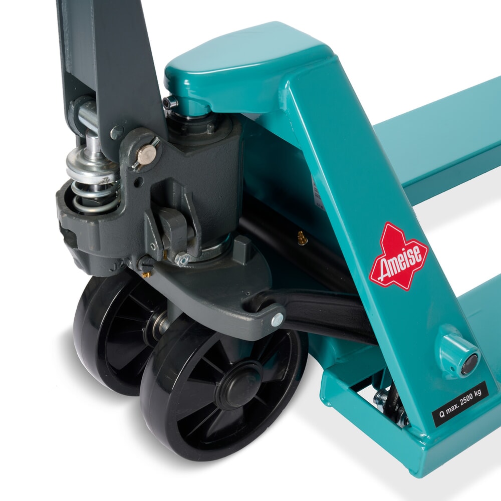 Zdjęcie produktu nr 11: Ręczny wózek paletowy Ameise® PTM 2.5, udźwig 2500 kg, długość wideł 1150 mm, poliuretan, podwójne rolki