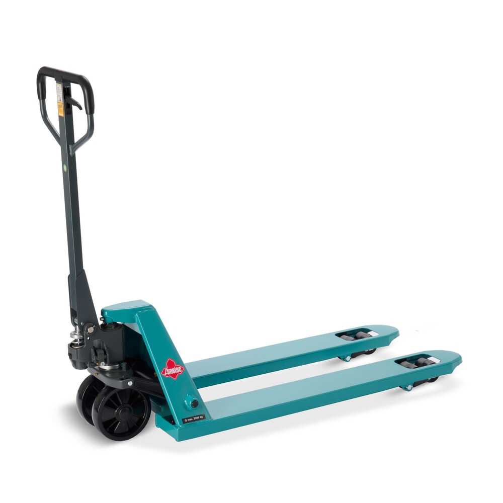 Zdjęcie produktu nr 1: Ręczny wózek paletowy Ameise® PTM 2.5, udźwig 2500 kg, długość wideł 1150 mm, poliuretan, podwójne rolki