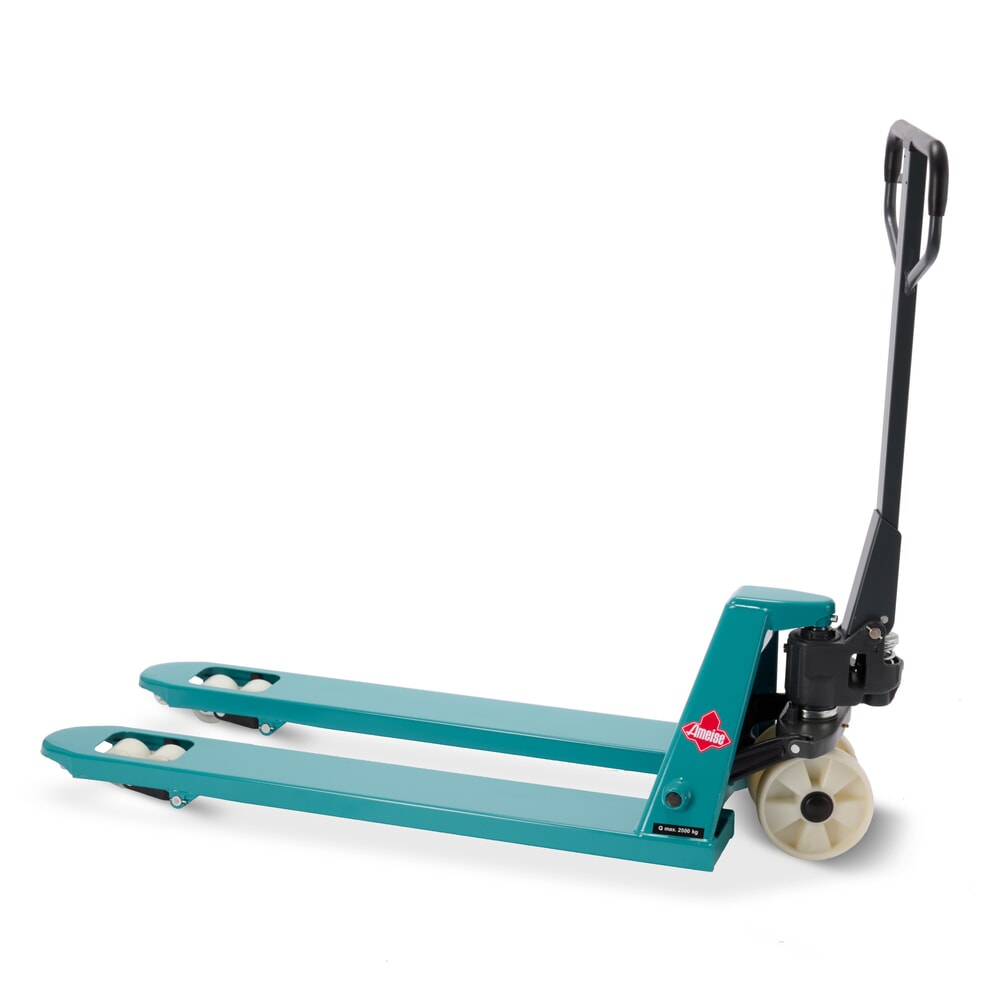 Zdjęcie produktu nr 6: Ręczny wózek paletowy Ameise® PTM 2.5, udźwig 2500 kg, długość wideł 1150 mm, nylon, podwójne rolki