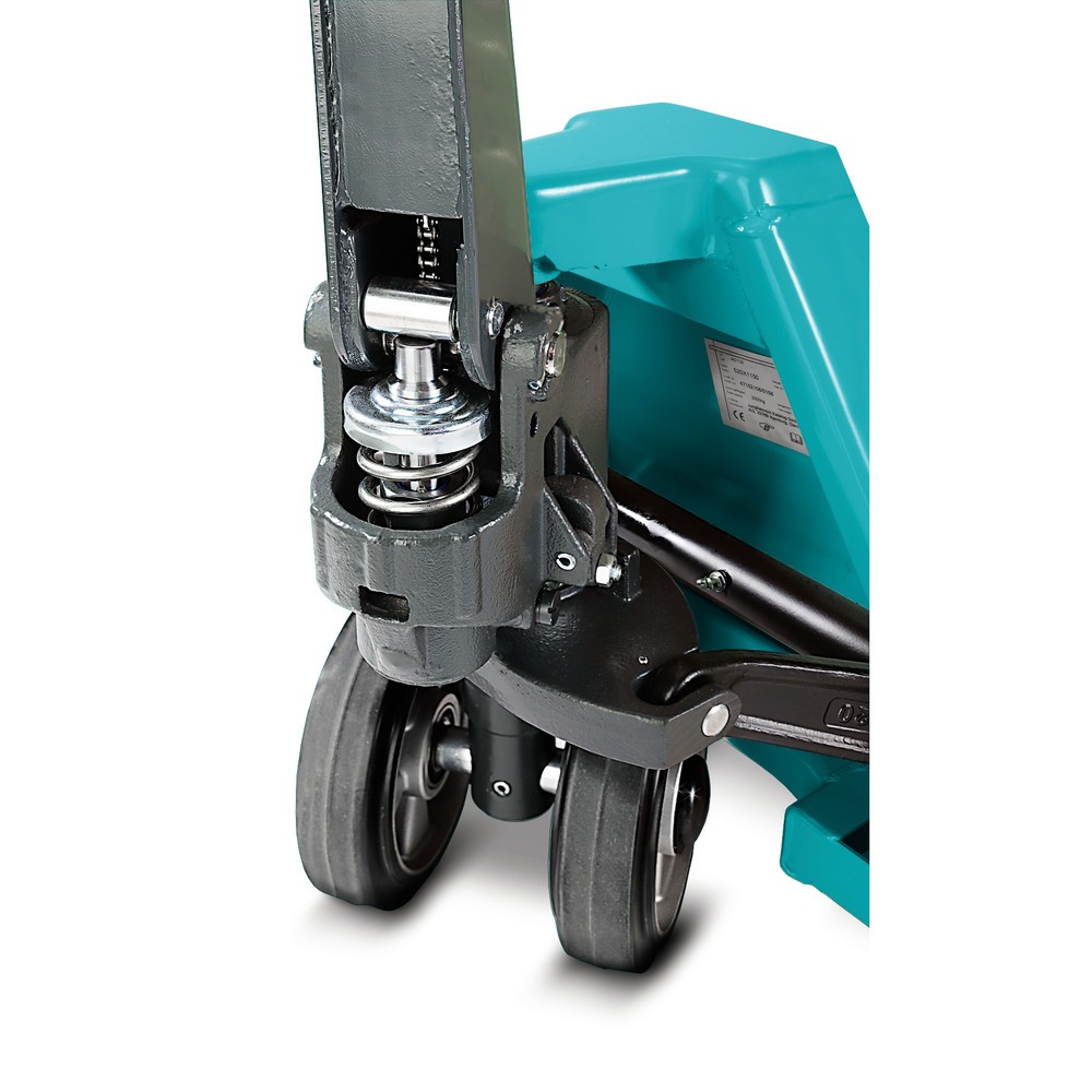 Zdjęcie produktu nr 5: Ręczny wózek paletowy Ameise® PTM 2.0, udźwig 2000 kg, długość wideł 1150 mm, poliuretan, podwójne rolki