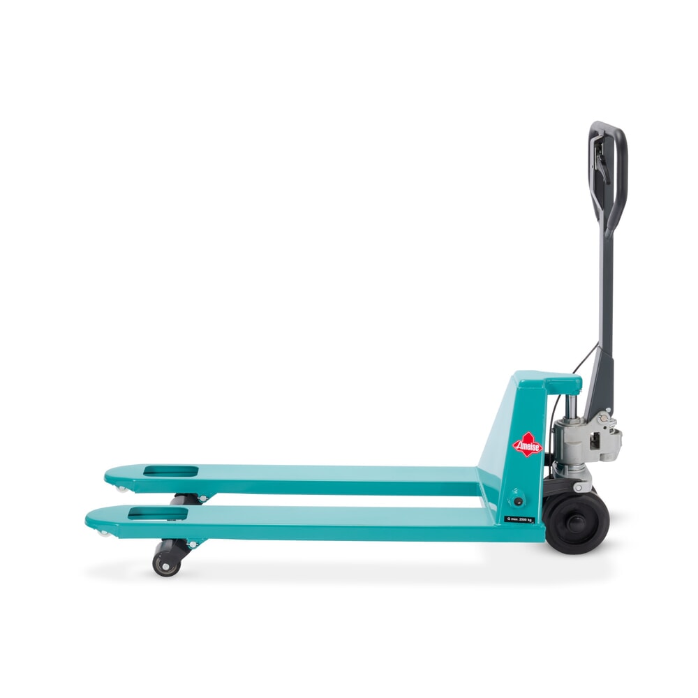 Zdjęcie produktu nr 7: Ręczny wózek paletowy Ameise® PTM 2.5 z hamulcem ręcznym, udźwig 2500 kg, długość wideł 1150 mm, guma/poliuretan