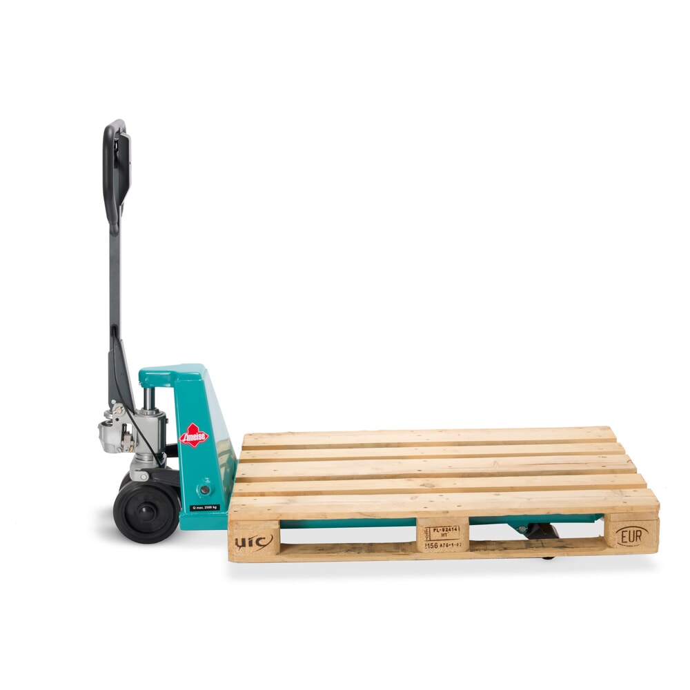 Zdjęcie produktu nr 8: Ręczny wózek paletowy Ameise® PTM 2.5 z hamulcem ręcznym, udźwig 2500 kg, długość wideł 1150 mm, guma/poliuretan