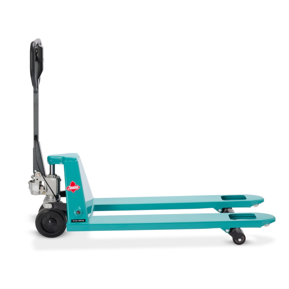 Zdjęcie produktu nr 9: Ręczny wózek paletowy Ameise® PTM 2.5 z hamulcem ręcznym, udźwig 2500 kg, długość wideł 1150 mm, guma/poliuretan