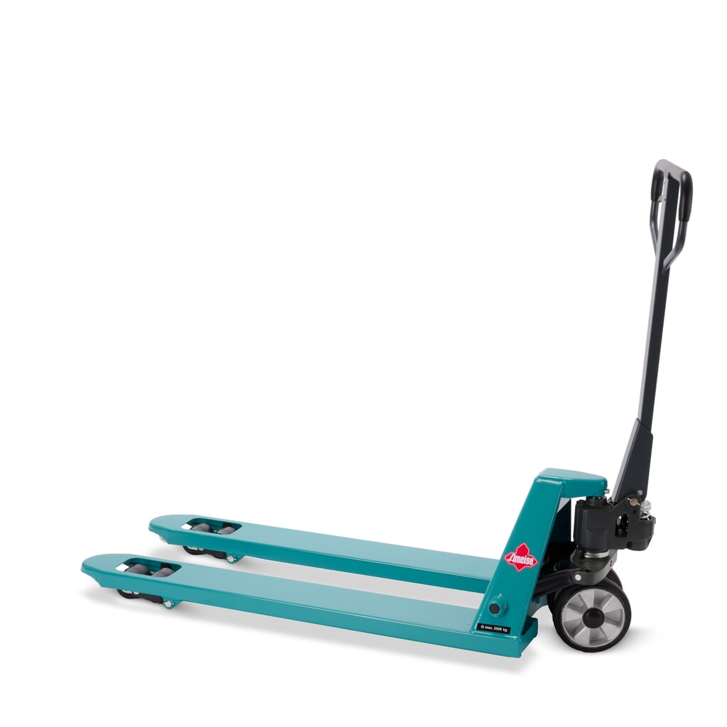 Zdjęcie produktu nr 7: Ręczny wózek paletowy Ameise® PTM 2.5 z funkcją szybkiego unoszenia, udźwig 2500 kg, długość wideł 1150 mm, pełna guma/poliuretan, podwójne rolki