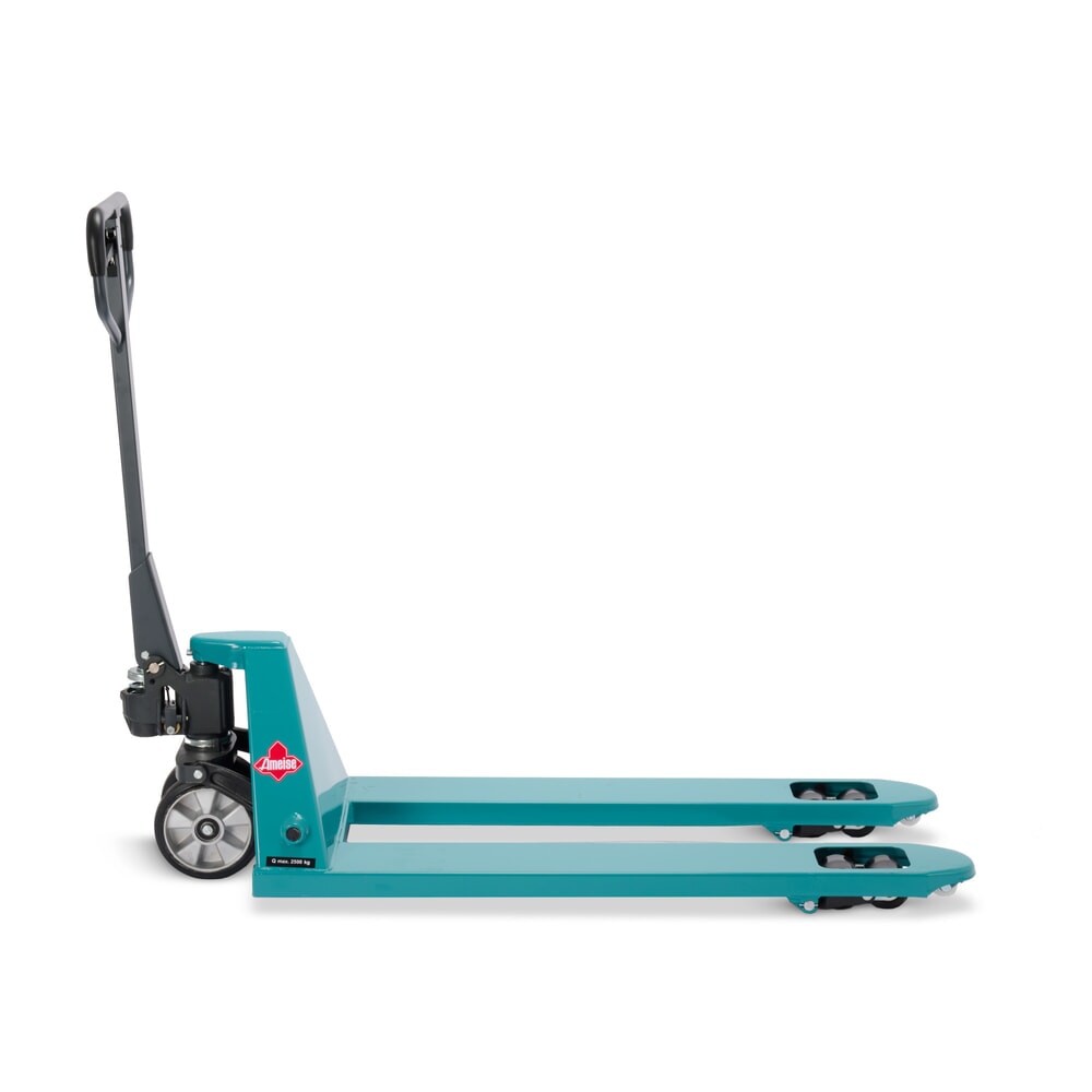 Zdjęcie produktu nr 8: Ręczny wózek paletowy Ameise® PTM 2.5 z szybkim unoszeniem, udźwig 2500 kg, długość wideł 1150 mm, guma/poliuretan, podwójne rolki