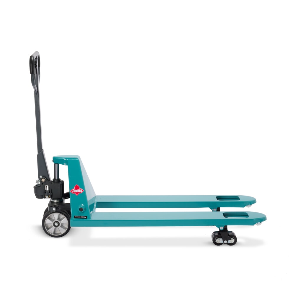 Zdjęcie produktu nr 9: Ręczny wózek paletowy Ameise® PTM 2.5 z szybkim unoszeniem, udźwig 2500 kg, długość wideł 1150 mm, guma/poliuretan, podwójne rolki