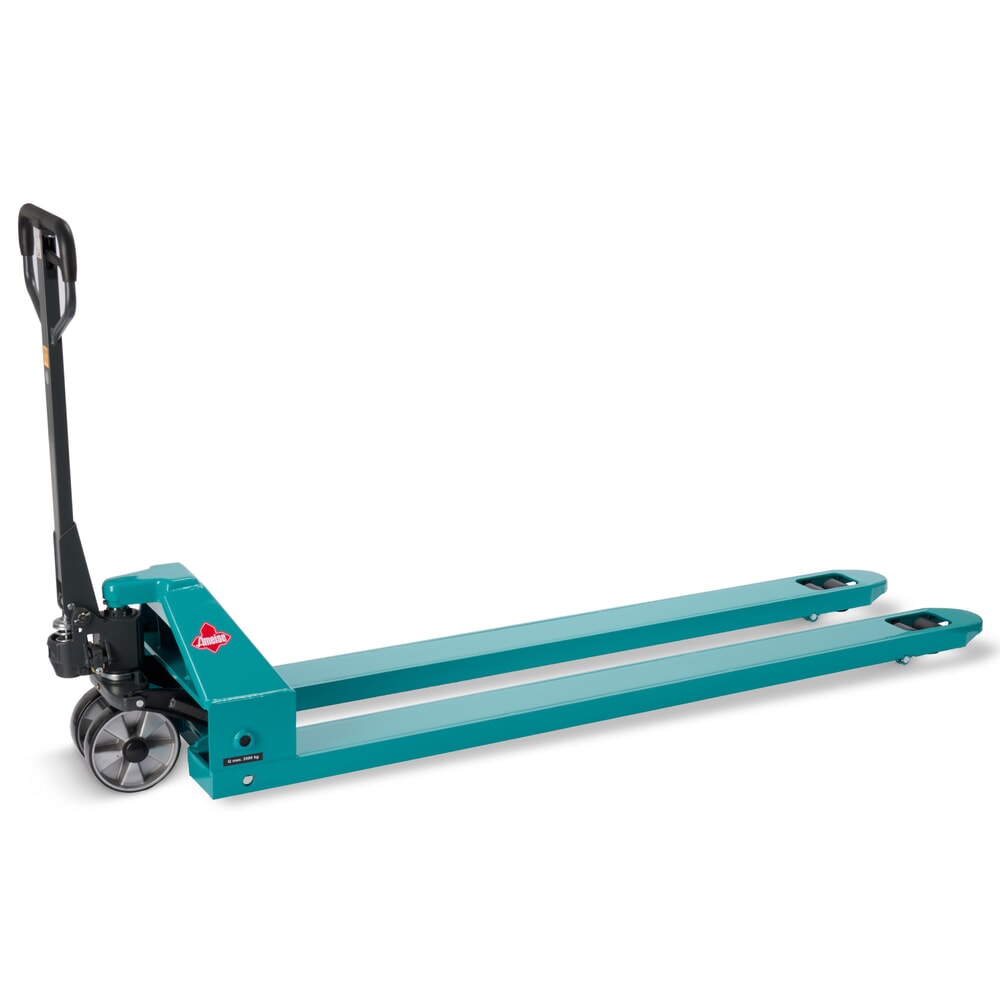 Zdjęcie produktu nr 1: Ręczny wózek paletowy Ameise® PTM 3.5, udźwig 3500 kg, długość wideł 2000 mm, poliuretan, podwójne rolki