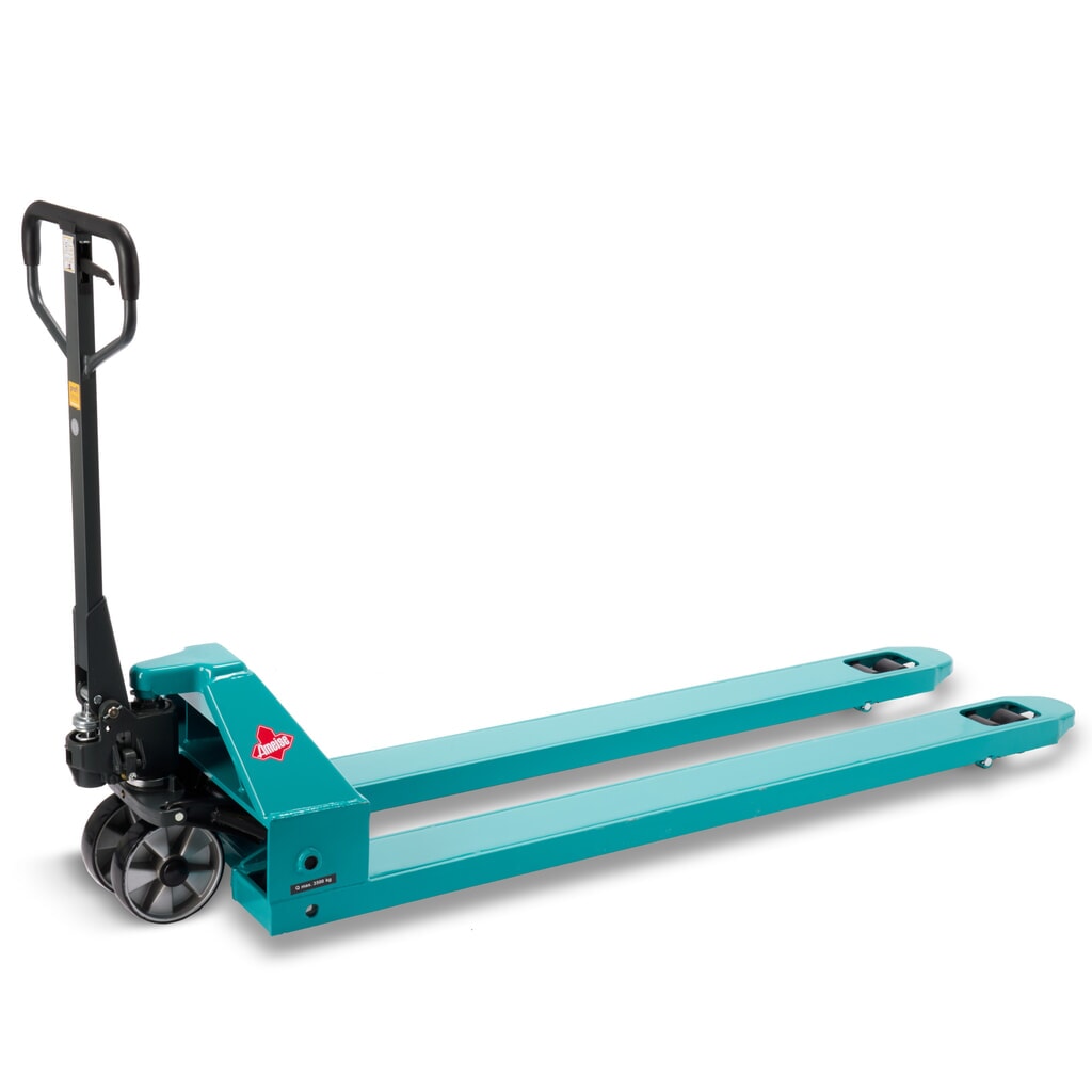 Ręczny wózek paletowy Ameise® PTM 3.5, udźwig 3500 kg, długość wideł 1800 mm, poliuretan, podwójne rolki Zdjęcie produktu: Ręczny wózek paletowy Ameise® PTM 3.5, udźwig 3500 kg, długość wideł 1800 mm, poliuretan, podwójne rolki