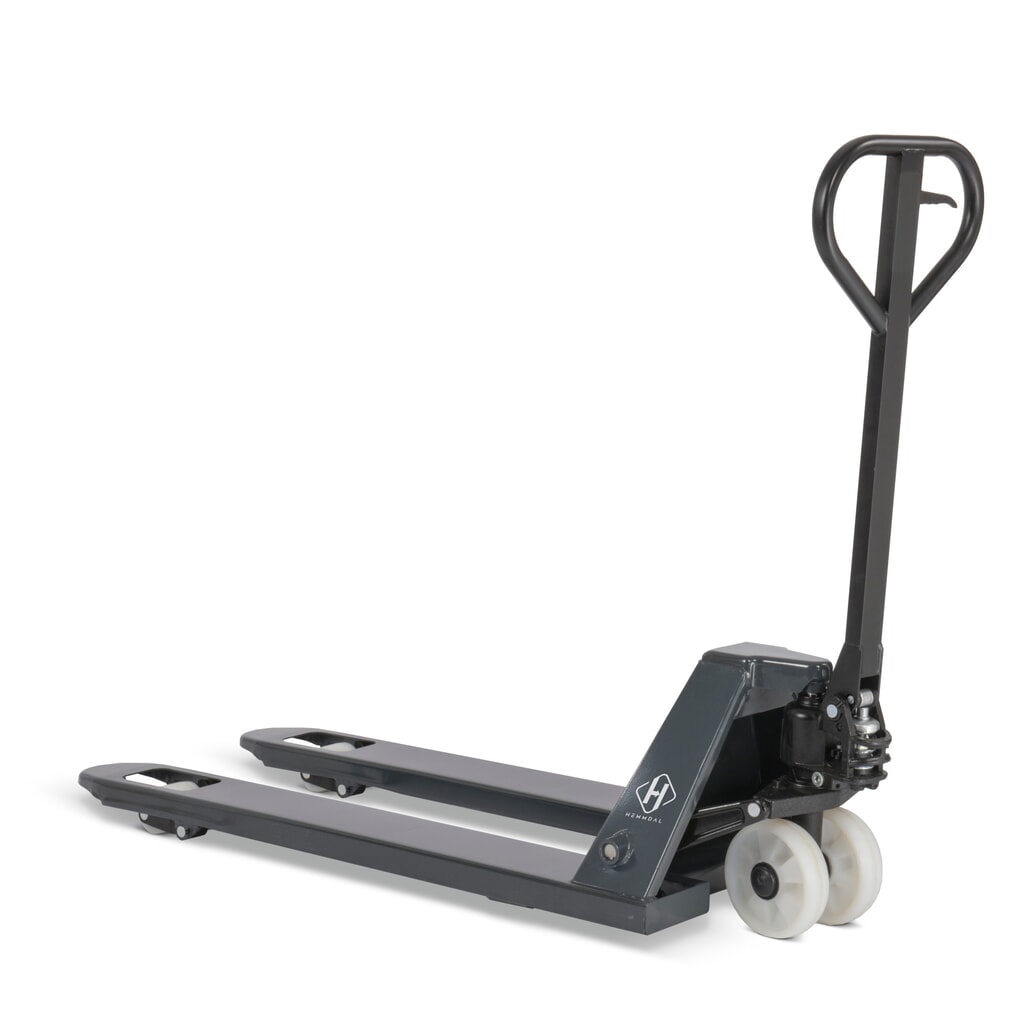 Ręczny wózek paletowy HEMMDAL PTM 2.0, udźwig 2000 kg, długość wideł 1150 mm, nylon/nylon, pojedyncza rolka Zdjęcie produktu: Ręczny wózek paletowy HEMMDAL PTM 2.0, udźwig 2000 kg, długość wideł 1150 mm, nylon/nylon, pojedyncza rolka