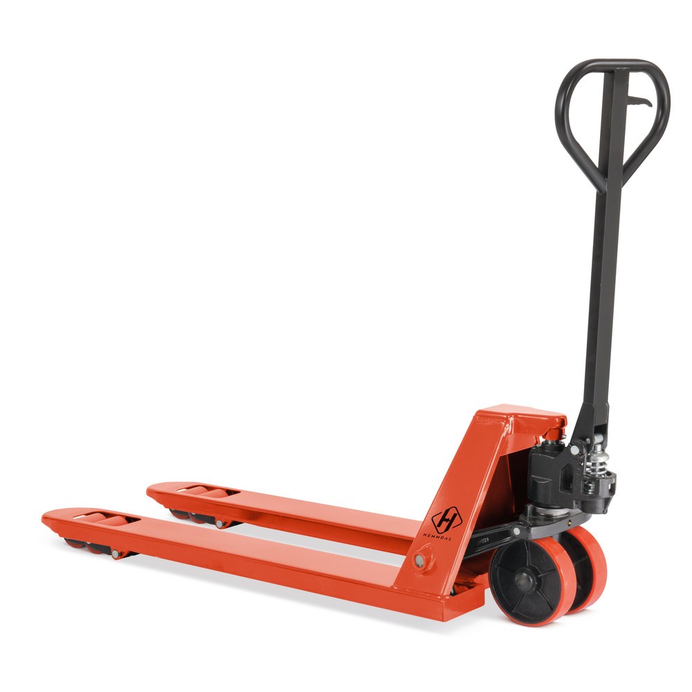 Obraz produktu: Ręczny wózek paletowy HEMMDAL PTM 2.5, udźwig 2500 kg, długość wideł 1150 mm, poliuretan, rolki tandemowe