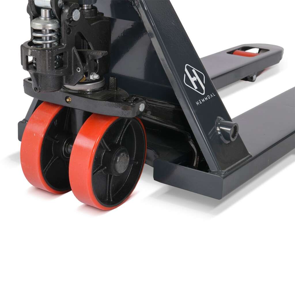 Ręczny wózek paletowy HEMMDAL PTM 2.5, udźwig 2500 kg, długość wideł 1150 mm, poliuretan, pojedyncza rolka Zdjęcie produktu nr 4: Ręczny wózek paletowy HEMMDAL PTM 2.5, udźwig 2500 kg, długość wideł 1150 mm, poliuretan, pojedyncza rolka