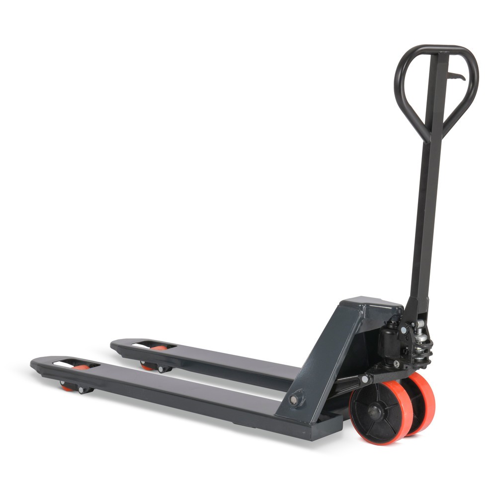 Zdjęcie produktu nr 1: Ręczny wózek paletowy, udźwig 2000 kg, długość wideł 1150 mm, opony poliuretanowe, rolki pojedyncze