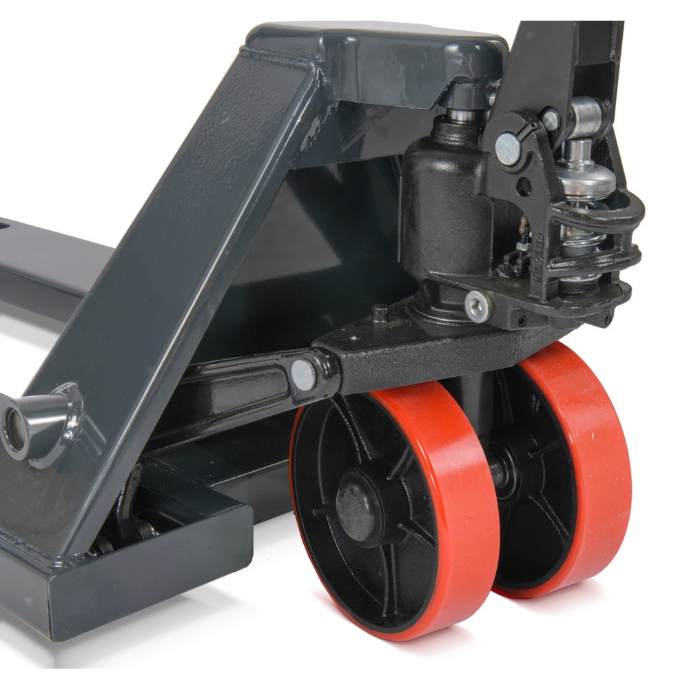 Zdjęcie produktu nr 4: Ręczny wózek paletowy, udźwig 2000 kg, długość wideł 1150 mm, opony poliuretanowe, rolki pojedyncze
