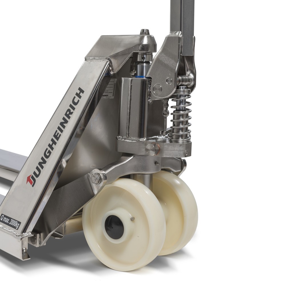 Zdjęcie produktu nr 3: Ręczny wózek paletowy ze stali szlachetnej Jungheinrich AM I20, udźwig 2000 kg, długość wideł 1220 mm, nylon