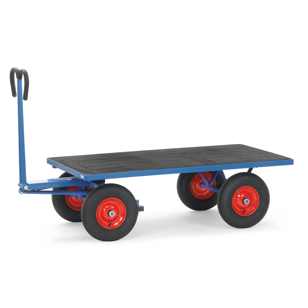 Zdjęcie produktu nr 1: Ręczny wózek skrzyniowy fetra® bez ścian, powierzchnia ładunkowa szer. x gł. 800 x 1200 mm, udźwig 1000 kg, ogumienie pneumatyczne