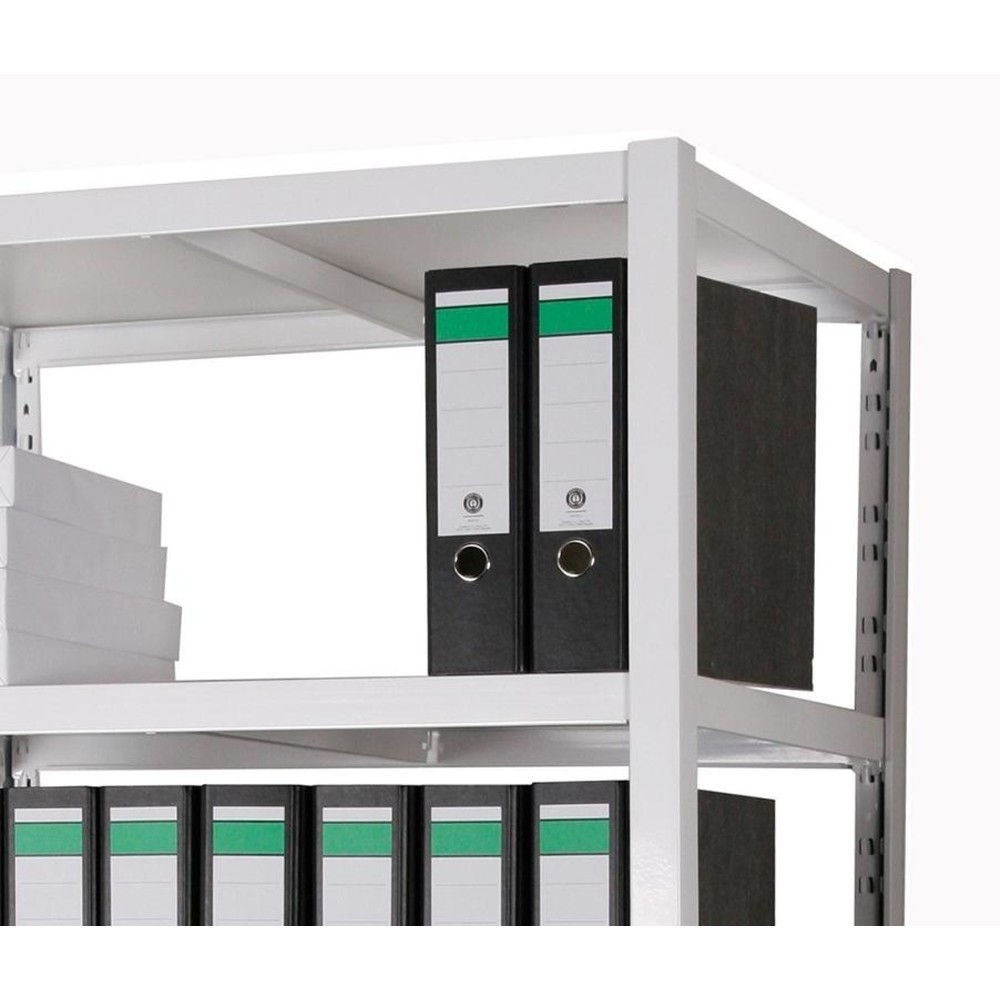 Zdjęcie produktu nr 2: Regał na segregatory HEMMDAL, system wtykowy, wys.× szer.× gł. 1800 × 900 × 600 mm, 5 półek HDF, obciążenie półki 150 kg, maks. 110 segregatorów, kolor biały