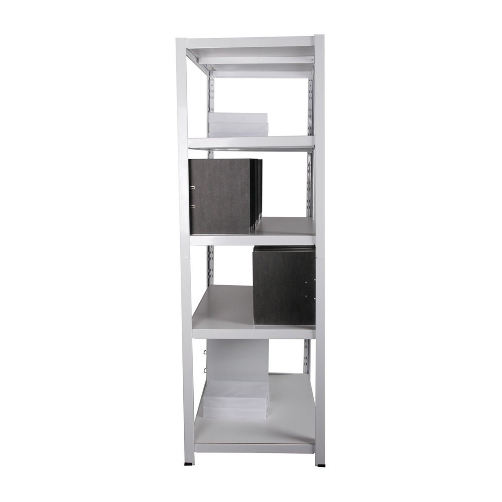 Zdjęcie produktu nr 4: Regał na segregatory HEMMDAL, system wtykowy, wys.× szer.× gł. 1800 × 900 × 600 mm, 5 półek HDF, obciążenie półki 150 kg, maks. 110 segregatorów, kolor biały