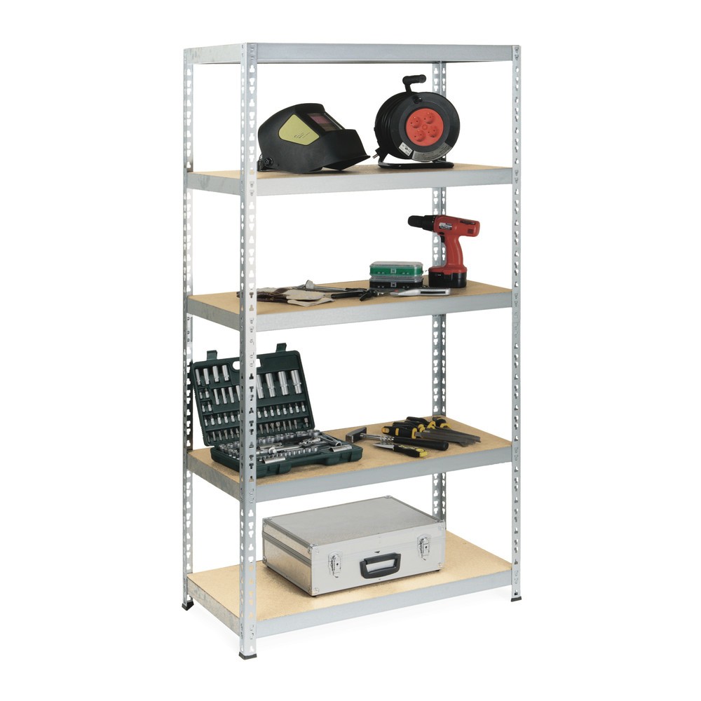 Zdjęcie produktu: Regał półkowy BASIC, obciążenie półki 175 kg, ocynkowany, wys. x szer. x gł. 1800 x 920 x 460 mm