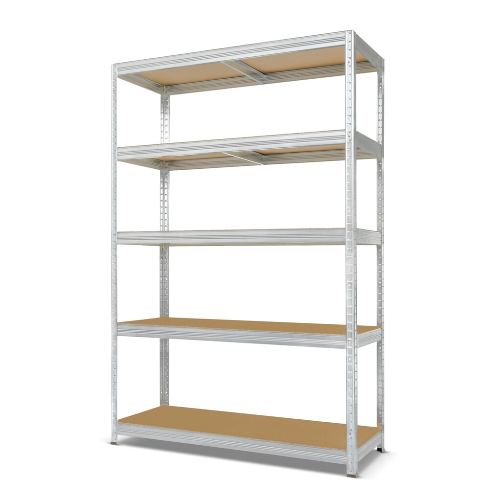 Regał półkowy Steinbock® typ M, ocynkowany, obciążenie półki 150 kg, wys. x szer. x gł. 1800 x 1200 x 450 mm Zdjęcie produktu: Regał półkowy Steinbock® typ M, ocynkowany, obciążenie półki 150 kg, wys. x szer. x gł. 1800 x 1200 x 450 mm