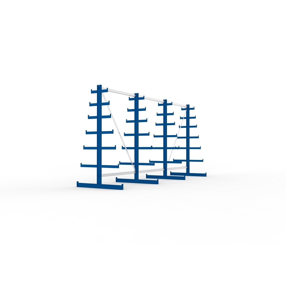 Zdjęcie produktu nr 4: Kompletny zestaw META, dwustronny regał wspornikowy, udźwig wspornika 150 kg, wys. x szer. x gł. 2000 x 4105 x 1090 mm, 4 x profil