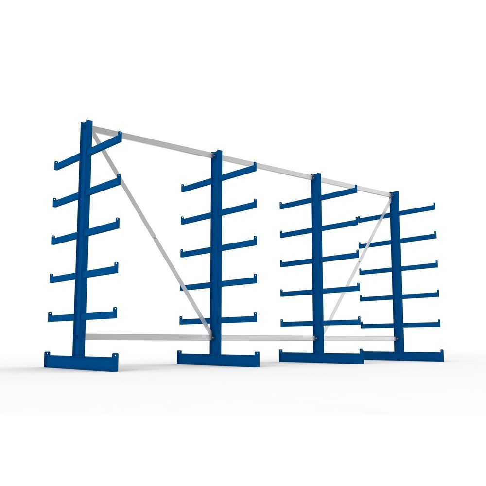 Zdjęcie produktu nr 4: Kompletny zestaw META, dwustronny regał wspornikowy, udźwig wspornika 200 kg, wys. x szer. x gł. 2000 x 4105 x 1150 mm, 4 x profil