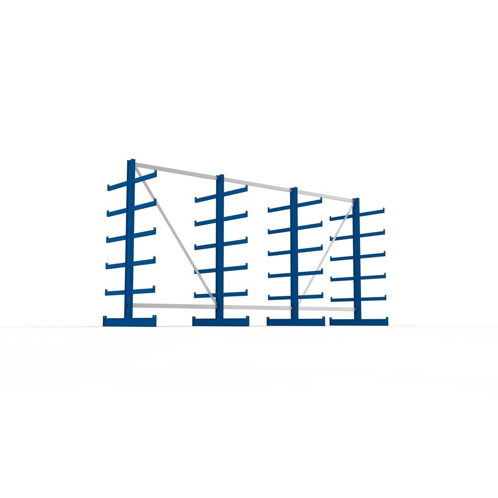 Zdjęcie produktu nr 5: Kompletny zestaw META, dwustronny regał wspornikowy, udźwig wspornika 200 kg, wys. x szer. x gł. 2000 x 4105 x 1150 mm, 4 x profil