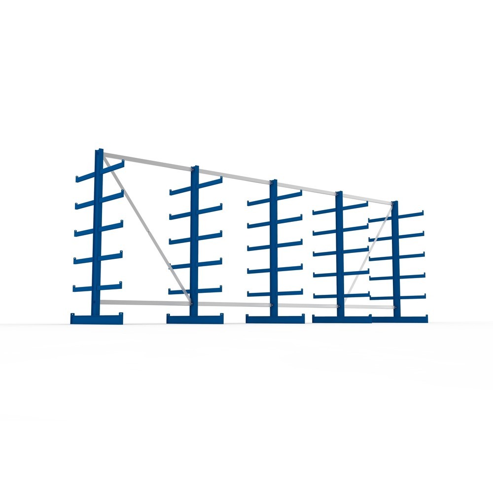 Zdjęcie produktu nr 3: Kompletny zestaw META, dwustronny regał wspornikowy, udźwig wspornika 200 kg, wys. x szer. x gł. 2000 x 5455 x 1150 mm, 5 x profil