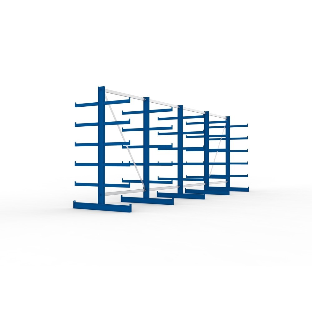 Zdjęcie produktu nr 4: Kompletny zestaw META, dwustronny regał wspornikowy, udźwig wspornika 200 kg, wys. x szer. x gł. 2000 x 5455 x 1150 mm, 5 x profil