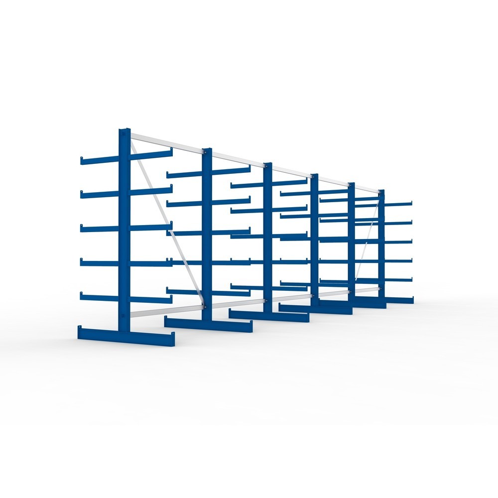 Zdjęcie produktu nr 4: Kompletny zestaw META, dwustronny regał wspornikowy, udźwig wspornika 200 kg, wys. x szer. x gł. 2000 x 6805 x 1150 mm, 6 x profil