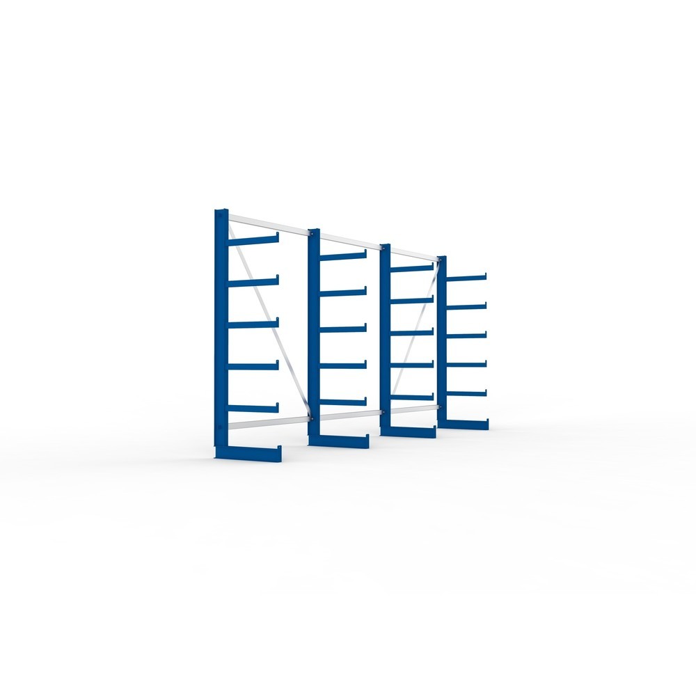 Zdjęcie produktu nr 4: Kompletny zestaw META, jednostronny regał wspornikowy, udźwig wspornika 200 kg, wys. x szer. x gł. 2000 x 4105 x 630 mm, 4 x profil