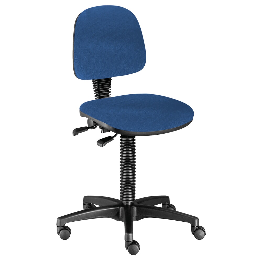 Obraz produktu: Krzesło robocze obrotowe BM Industrie, ekoskóra, wysokość siedziska 480-650 mm, kółka, kolor niebieski