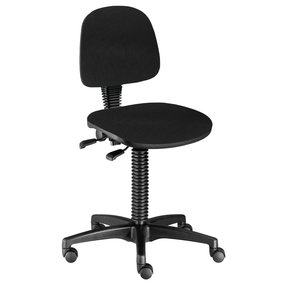 Zdjęcie produktu nr 1: Krzesło robocze obrotowe BM Industrie, ekoskóra, wysokość siedziska 480-650 mm, kółka, kolor czarny