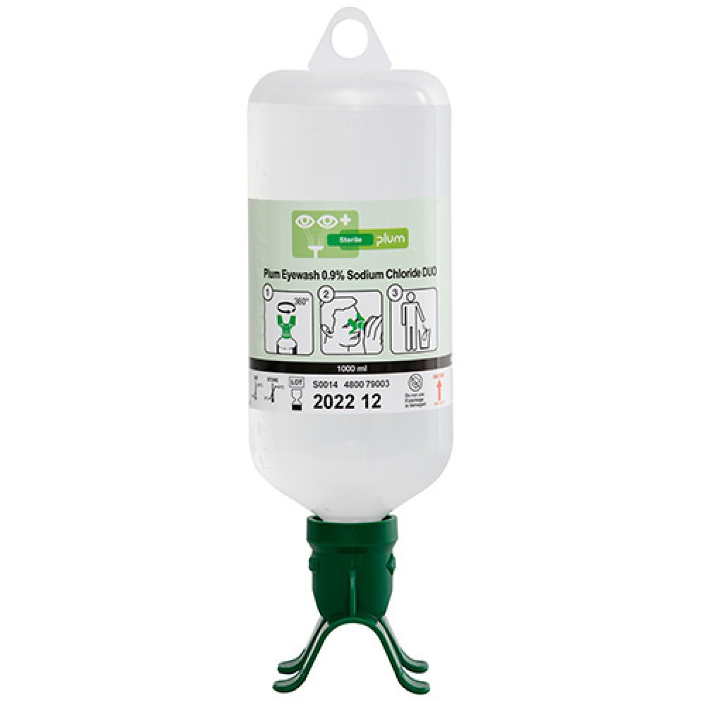 Obraz produktu: Roztwór chlorku sodu plum Sterylny środek do płukania oczu DUO, roztwór chlorku sodu 1000 ml